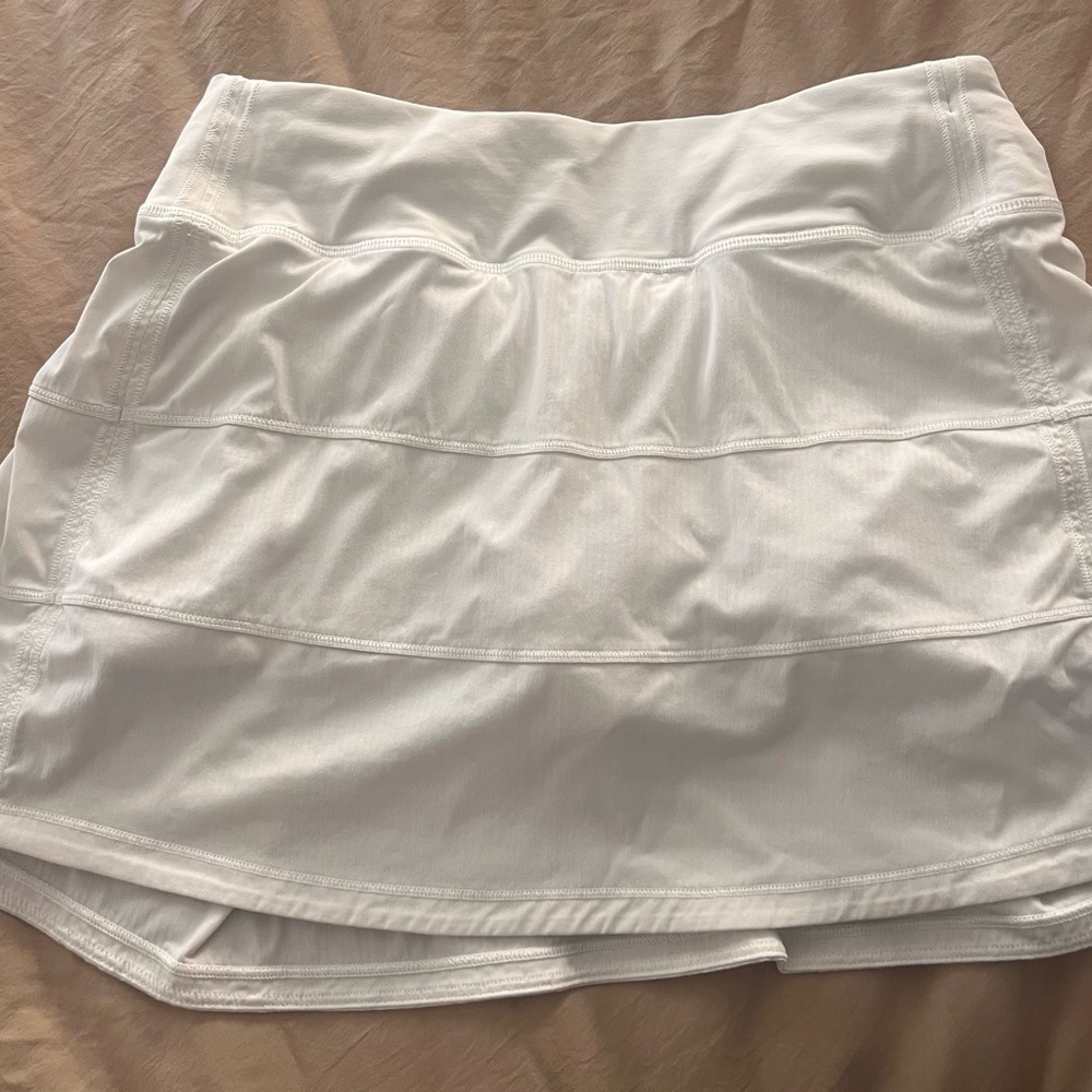lululemon athletica White Mini Tennis Skirt with back zip pocket